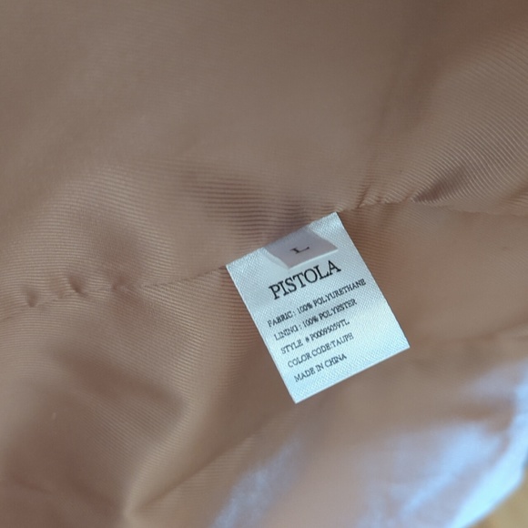 Pistola Roman oversized double breasted faux leather blazer taupe large NWT - Picture 5 of 7